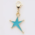 Star shaped gold alloy pendant with blue enamel and lobster clasp for DIY jewelry - Sky Blue Star (12)