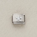 Charm modulare italiano in acciaio inossidabile con stella marina in smalto bianco - Stella Marina Smalto Bianco (23)