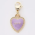 Purple heart enamel pendant with Love engraving and lobster clasp for DIY jewelry - Purple Heart LOVE Shape