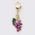 Pendentif raisin doré avec émail violet et fermoir mousqueton pour bijoux - Style Raisin Violet (8)
