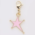 Pink enamel star charm with gold lobster clasp for DIY jewelry and keychains - Pink Star (14)