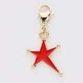 Pendentif étoile en émail rouge avec fermoir mousqueton doré pour collier DIY - Style Étoile