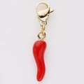 Pendentif piment rouge émaillé avec fermoir mousqueton doré pour colliers et bracelets - Style Piment Rouge Vif (10)