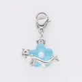 Light blue flower charm with pearl center and silver lobster clasp for DIY jewelry - Five-Petal Flower Pearl (14)