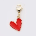 Pendentif cœur doré avec émail rouge et fermoir mousqueton pour bijoux DIY - Style Cœur Perle Dorée