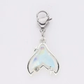 Light blue whale tail pendant with silver star detail and lobster clasp for DIY jewelry - Fish Tail Star Style (16)