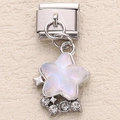 Italian charm link with iridescent white star pendant and rhinestone details - Iridescent White Star Zirconia (10)