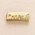 Gold stainless steel modular bracelet charm featuring a 3D Loveme embossed design - Relief Loveme Letter Style (8)