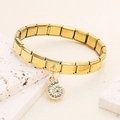 Gold Italian charm bracelet with nautilus pendant and stainless steel modular links - Nautilus (5)