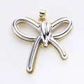 Two-tone ribbon bow pendant in gold and silver finish for DIY necklaces - Two-Tone Gold Silver Ribbon Bow Pendant (12)
