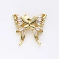 Gold plated butterfly pendant charm with marquise-cut marquise zirconia stones for jewelry DIY - Gold Marquise Diamond Butterfly Pendant (13)