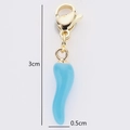 Light blue chili pepper enamel charm with gold lobster clasp for DIY jewelry - Blue Chili Shape