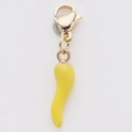 Yellow enamel chili pepper pendant with gold lobster clasp for DIY jewelry - Yellow Chili Shape