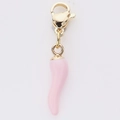 Pink enamel chili pepper charm with gold lobster clasp for DIY necklace jewelry making - Pink Chili Shape