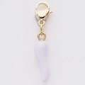 White enamel chili pepper pendant with gold lobster clasp for DIY jewelry making - White Chili Shape