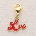 Golden alloy heart pendant with red enamel Love letters and lobster clasp for DIY jewelry - Red LOVE Letters Style (2)