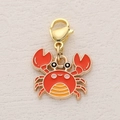 Red enamel crab pendant with golden lobster clasp for DIY jewelry and necklaces - Crab Style (1)