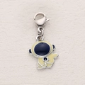 Astronaut charm pendant with blue and beige enamel in silver alloy finish - Q Edition Silver Astronaut (1)