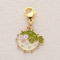 Cartoon pufferfish enamel pendant charm in green and white with gold lobster clasp - Pufferfish Shape (3)