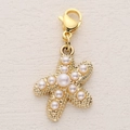 Golden starfish alloy pendant with faux pearls and lobster clasp for DIY jewelry - Full Pearl Gold Starfish (2)