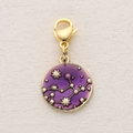 Golden alloy Virgo constellation pendant with purple enamel and lobster clasp charm - Purple Virgo Constellation (3)