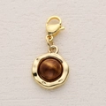 Alloy necklace pendant with lobster clasp and vintage gold resin bead element - Vintage Irregular Brown Bead (7)