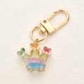 Portachiavi con corona in resina colorata con glitter sfumati e dettagli a cuore - Stile Corona Sfumata Colorata (2)