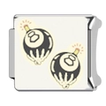 Italian modular charm in stainless steel featuring two cartoon magic 8 ball bomb designs - Holding Bomb 8 Ball Style (8)