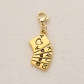 Golden Royal Flush poker cards pendant with lobster clasp for DIY jewelry making - Royal Flush Poker Style