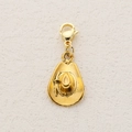 Golden cowboy hat charm with lobster clasp for DIY western jewelry making - Bright Gold Cowboy Hat Style 2
