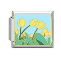 Italian modular charm in stainless steel featuring yellow tulips and blue sky design - Yellow Tulip Blue Sky Base (12)