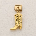 Golden cowboy boot charm for modular stainless steel link bracelets with enamel detail - Boot Style (4)