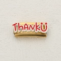 Golden Italian charm link featuring a red 'THANK U' letter design with a smiley face - Red Thank U Style (2)