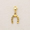 Golden horseshoe lucky charm pendant with lobster clasp and Good Luck engraving - GOOD LUCK Horseshoe Style