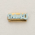Golden Italian charm with blue and white THANK U letters for modular DIY bracelets - Light Blue Thank U Style (3)