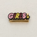 Italian charm bead with Girls bubble letters and star in golden stainless steel - Colorful Girls Style (7)
