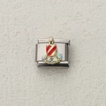 Italian charm link with red and white striped candle and colorful rhinestones in steel - Red White Striped Candle Style (10)