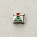 Italian charm for DIY bracelet featuring a festive Christmas tree design in enamel finish - Enamel Green Christmas Tree Style (11)