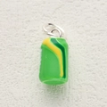 Green soda can enamel pendant charm with silver ring for jewelry making - Green Soda Can Style (2)