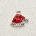 Ciondolo a forma di cappello natalizio in lega con smalto e strass per gioielli fai da te - Stile Cappello di Natale Con Strass (6)