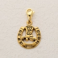 Antique gold horseshoe and cowboy boot charm with lobster clasp for DIY jewelry - Boot and Horseshoe Combo Style