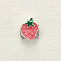 Charm modulare italiano con fragola rossa su base in acciaio inossidabile argento - Fragola Rossa (10)