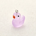 Lila glitzernder Enten-Anhänger aus Harz mit Silberring für DIY-Schmuck und Accessoires - Lila Glitzer Kleine Ente (7)