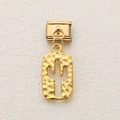 Golden Italian modular bracelet charm with a hammered cactus cutout pendant detail - Cutout Cactus Style (13)