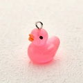 Rosa 3D-Entenanhänger aus Harz mit Glitzer und Silberring für DIY-Schmuckherstellung - Rosa Glitzer Kleine Ente (8)