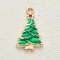 Ciondolo albero di Natale in smalto verde e finitura dorata per creazione gioielli - Stile Albero di Natale Con Stella (9)