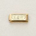 Golden Italian charm link featuring an embossed 100 dollar bill pattern for DIY bracelets - 100 Dollar Bill Gold (14)