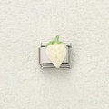 Charm per bracciale italiano in acciaio inossidabile con fragola bianca 3D decorativa - Fragola Bianca (13)