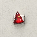 Italian modular charm in stainless steel featuring a red Christmas tree design - Red Christmas Tree Color Dot Style (16)