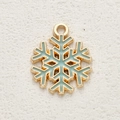 Ciondolo a fiocco di neve dorato con smalto azzurro e gancio circolare - Stile Fiocco di Neve Blu e Bianco (11)